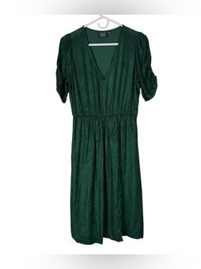 Gap Wrap Front Midi Dress in Pine Green, Size M